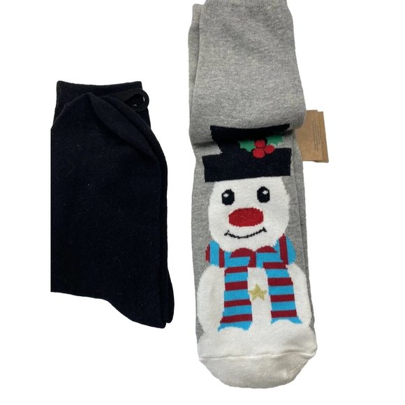 Christmas Snowman Red Nose Reindeer Women’s Festive Christmas Socks 2 Pairs New - Picture 7 of 9